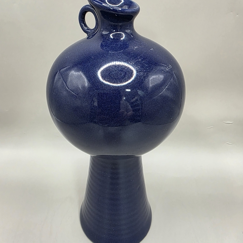 Gorgeous Chinese Cobalt Blue Vase Signed On The Bottom
